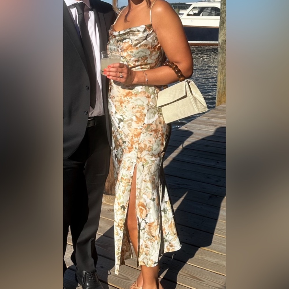 Floral Print Maxi Dress with Slit